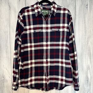 American Eagle AE Super Soft Flannel Button Down Shirt Blue Plaid Mens Medium